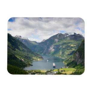 Geirangerfjord view in Norway rectangular magnet