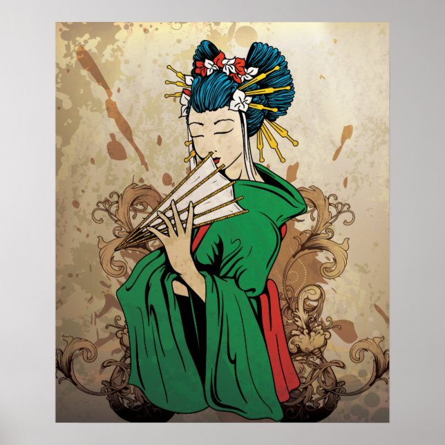 Geisha 芸者 Japanese print poster (Front)