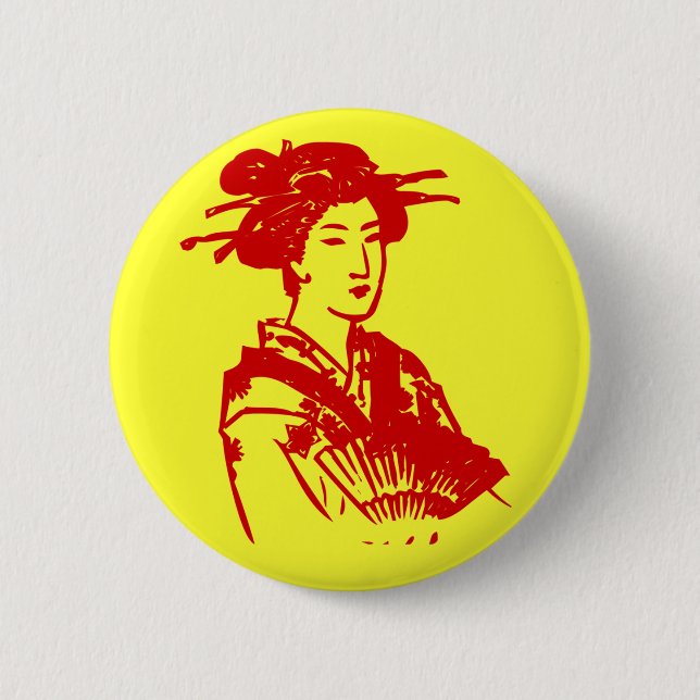 Geisha 6 Cm Round Badge (Front)
