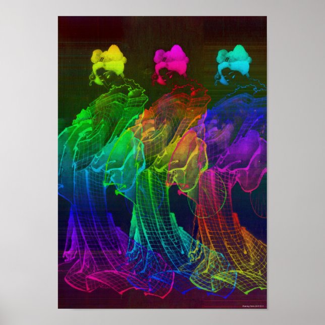 Geisha Abstract Japan Wall Art Poster (Front)