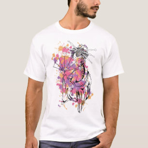 Geisha Abstract Splash Artistics Graphic T-Shirt