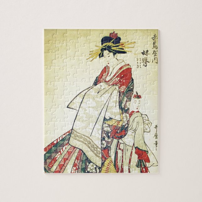 Geisha and Little One Jigsaw Puzzle (Vertical)