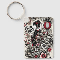 Geisha Art Keychain