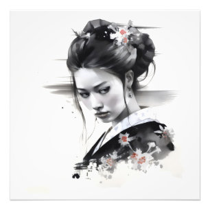 Geisha Black Ink Photo Print