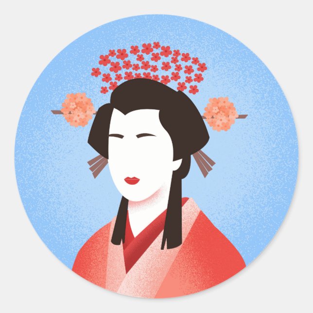 Geisha Classic Round Sticker (Front)