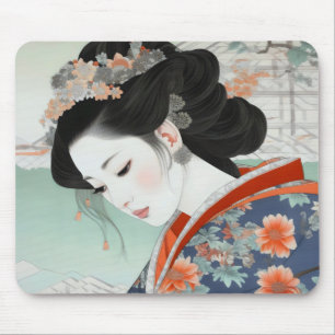 Geisha Colourful Ukiyo-e Mouse Mat