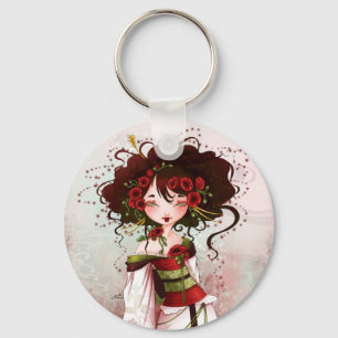 Geisha coquelicot key ring