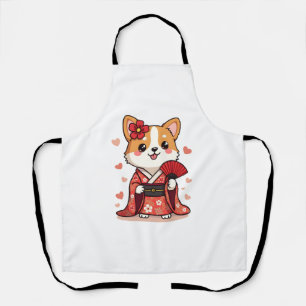 Geisha Corgi Dog Lover Welsh Apron