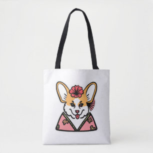 Geisha Corgi Dog Lover Welsh Tote Bag