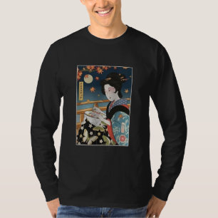 Geisha Cross Stitch Mum Ukiyoe Geisha Crochet Mum T-Shirt