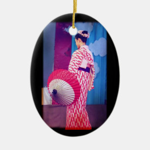 Geisha Dance Ceramic Tree Decoration
