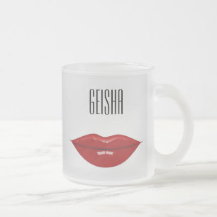 geisha - decors for your home frosted glass coffee mug