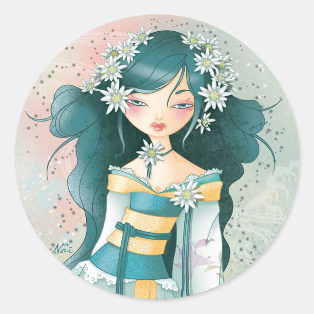Geisha EdelKuwait Classic Round Sticker (Front)