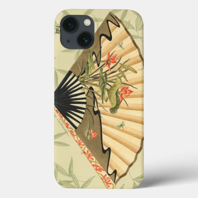 Geisha Fan with Leaves and Floral Print Case-Mate iPhone Case (Back)