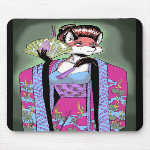 Geisha Fox Mousepad