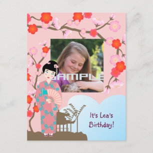 Geisha girl birthday party invitation