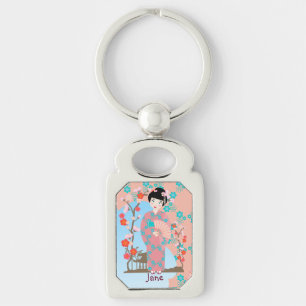 Geisha girl birthday party key ring