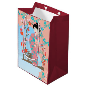 Geisha girl birthday party medium gift bag