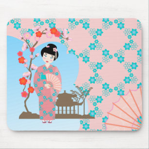Geisha girl birthday party mouse mat