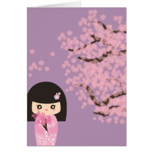 Geisha Girl Cherry Blossom cartoon customisable