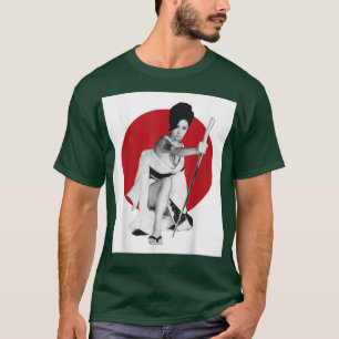 Geisha Girl Katana Sword and Tattoo of Dragon Japa T-Shirt