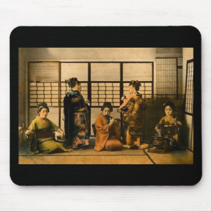 Geisha Girls Magic Lantern Slide Mouse Mat