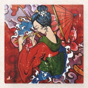 Geisha Glass Coaster