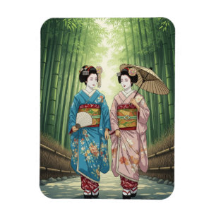 Geisha in Arashiyama Japan Kyoto Magnet