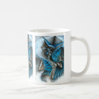 Geisha in blue coffee mug