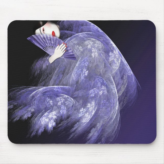 Geisha in Dark Blue Mousepad (Front)