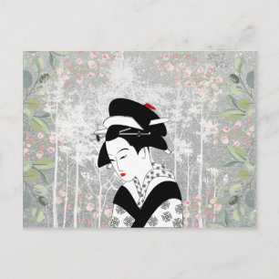 Geisha In Garden Postcard