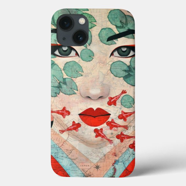 Geisha-Inspired Customisable Phone Case - Elegant (Back)