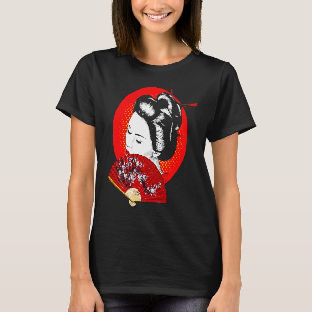 Geisha Japan Japanese Woman Girl T-Shirt (Front)