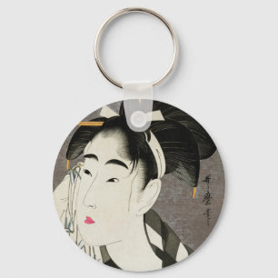 Geisha Japanese Vintage Oriental Asian Kimono Key Ring
