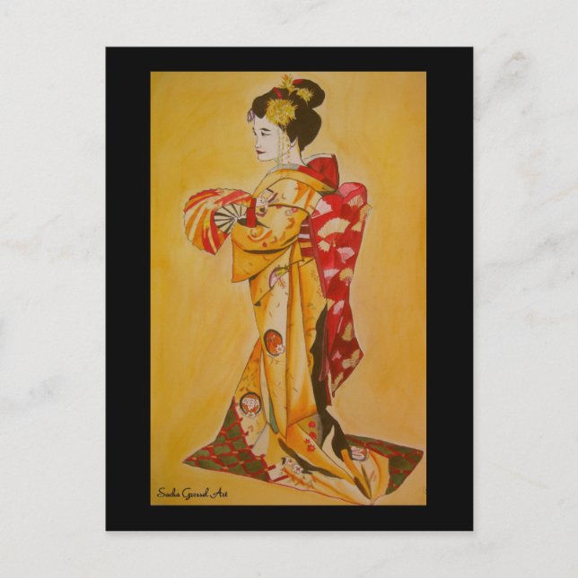 Geisha K  Japanese postcard by Sacha Grossel Art (Front)