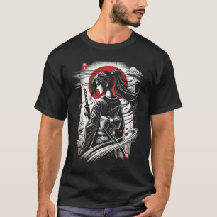 Geisha Katana Warrior - Japanese Anime Tattoo Art T-Shirt