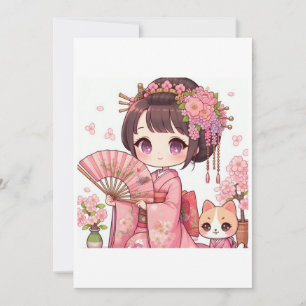 geisha kawaii invitation
