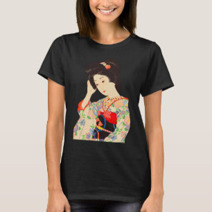 Geisha Maiko Kimono Japanese Japan painting Kawase T-Shirt