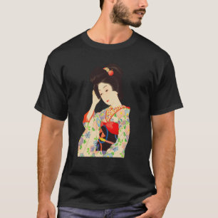 Geisha Maiko Kimono Japanese Japan painting Kawase T-Shirt