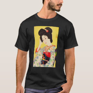 Geisha Maiko Kimono Japanese Japan painting Kawase T-Shirt