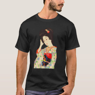 Geisha Maiko Kimono Japanese Japan painting Kawase T-Shirt