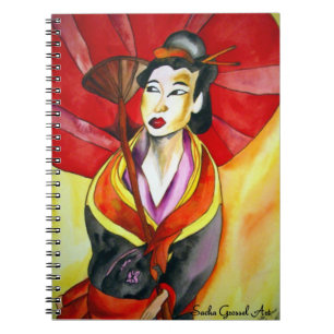 Geisha notebook by Sacha Grossel Art