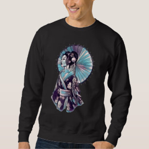 Geisha Parasol Cute Pretty Tattoo Samurai Hand Dra Sweatshirt