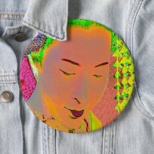 Geisha Pop Art Pinback Button
