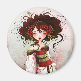 Geisha poppy magnet