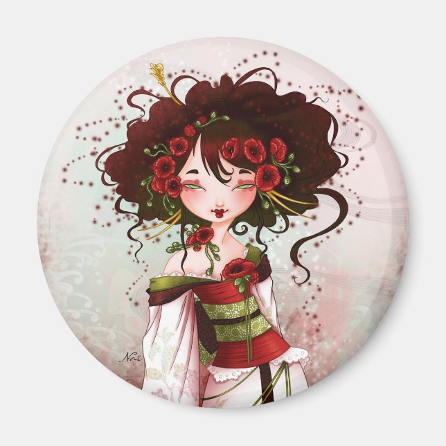 Geisha poppy magnet (Front)
