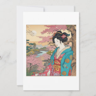 geisha print invitation