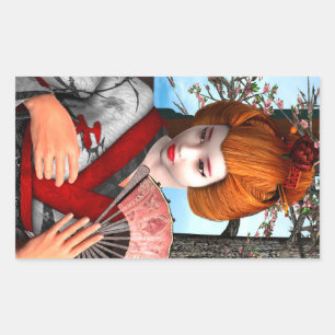 Geisha Rectangular Sticker