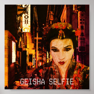 Geisha Selfie Wall Art Poster