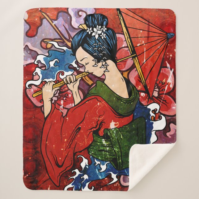 Geisha Sherpa Blanket (Front)